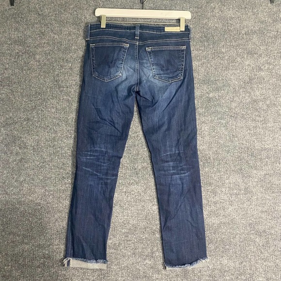 AG Adriano Goldschmied Jeans 27 Blue Denim Stilt Roll Up Cigarette Mid Rise - Picture 3 of 10